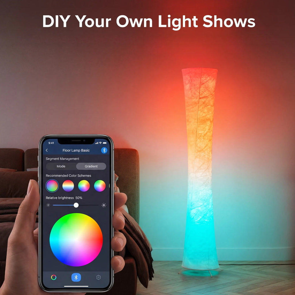 Color changing smart floor lamp